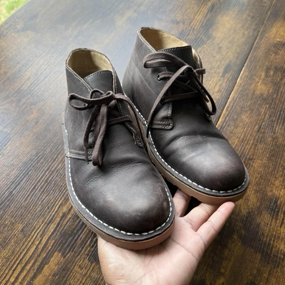 LL Bean Leather Chukka Boots Womens 9.5 Brown Lace Up Ankle Boots Comfort - Picture 2 of 8